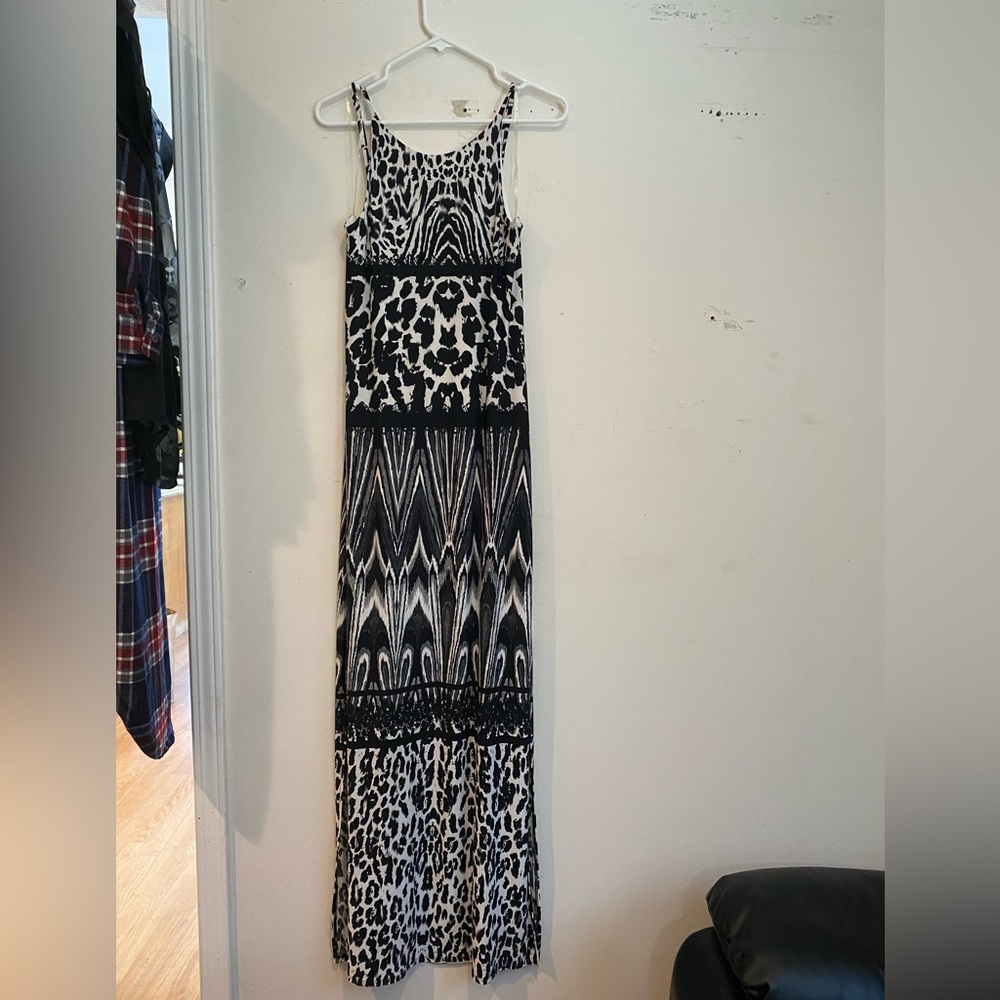 Black and white maxi dress